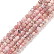 Natural Rhodonite Bead Strands, Faceted Round, 3mm, Hole: 0.8mm, about 123pcs/strand, 15 inch(G-A129-3mm-21)