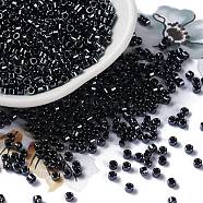 Baking Paint Glass Seed Beads, Cylinder, Midnight Blue, 2.5x2mm, Hole: 1.4mm, about 5039pcs/50g(X-SEED-S042-15A-22)