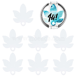 8Pcs Acrylic Heat Transfer Big Pendants, Blank Tags, Leaf Charms, 86.5x78x3.5mm, Hole: 10.5mm(FIND-SP0003-09B)