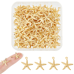 150Pcs Iron Pendants, Starfish/Sea Stars, Light Gold, 18x15.5x1mm, Hole: 1.4mm(IFIN-UN0001-12)