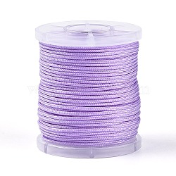 25M Nylon Braided Cord, Chinese Knotting Cord for Jewelry Making Macrame Craft, Lilac, 1mm, about 27.34 Yards(25m)/Roll(NWIR-T002-02A-07)