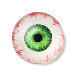 Halloween Translucent Resin Decoden Cabochons, Evil Eye, Spring Green, 18x5mm(CRES-Z007-01A-01)