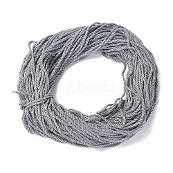 Polyester Cord, Twisted Cord, Silver, 5mm, about 97~100m/bundle(NWIR-P021-023)