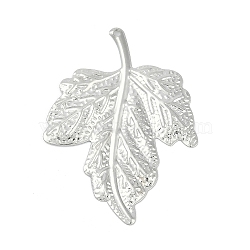 Iron Pendants, Leaf, Platinum, 42.5x31.5x1.5mm, Hole: 1.4mm(IFIN-R001-11P)