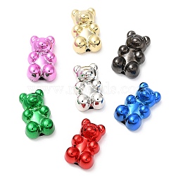 CCB Style Plating Beads, Bear, Mixed Color, 18x11x7mm, Hole: 1.8mm(CCB-D006-01)