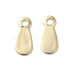 Brass Pendants, Lead Free & Cadmium Free, Teardrop, Real 24K Gold Plated, 7x3x0.5mm, Hole: 1mm(KK-K383-10G)