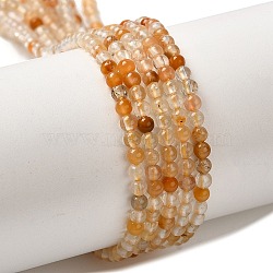 Natural Yellow Hematoid Quartz/Golden Healer Quartz Beads Strands, Round, 2.5~3mm, Hole: 0.7mm, about 138~168pcs/strand, 14.37~15.35''(36.5~39cm)(G-B090-A09-02)