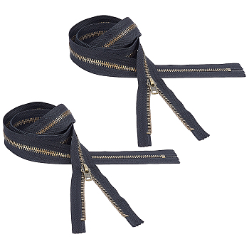 Fingerinspire Garment Accessories, Metal with Nylon Zipper, Zip-fastener Components, Black, 68x3.5x0.3cm