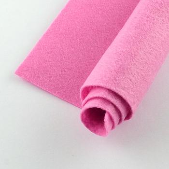 Non Woven Fabric Embroidery Needle Felt for DIY Crafts, Square, Hot Pink, 298~300x298~300x1mm, about 50pcs/bag