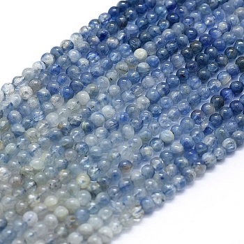 Grand AA Natural Kyanite/Cyanite/Disthene Beads Strands, Gradient Style, Round, 3.5~4mm, Hole: 0.5mm, about 106pcs/strand, 15.35 inch(39cm)