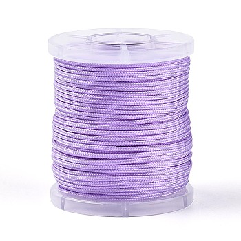 25M Nylon Braided Cord, Chinese Knotting Cord for Jewelry Making Macrame Craft, Lilac, 1mm, about 27.34 Yards(25m)/Roll