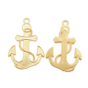 Tibetan Style Alloy Anchor Pendants, Lead Free and Cadmium Free, Golden, 44x31x2mm, Hole: 3mm