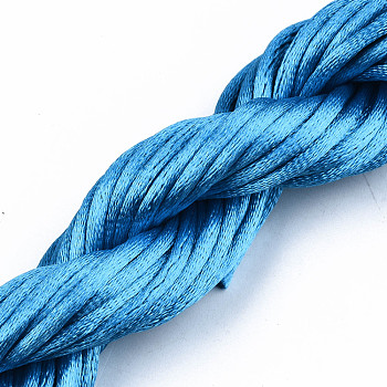 Polyester Thread, Deep Sky Blue, 2mm, about 10m/bundle