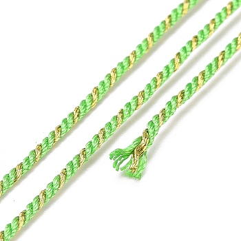 Polycotton Filigree Cord, Braided Rope, with Plastic Reel, for Wall Hanging, Crafts, Gift Wrapping, Pale Green, 1.2mm, about 27.34 Yards(25m)/Roll
