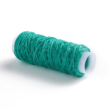 Waxed Polyester Cord, for Jewelry Making, Light Sea Green, 0.8mm, about 30m/roll