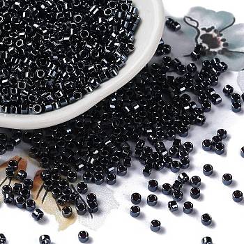 Baking Paint Glass Seed Beads, Cylinder, Midnight Blue, 2.5x2mm, Hole: 1.4mm, about 5039pcs/50g