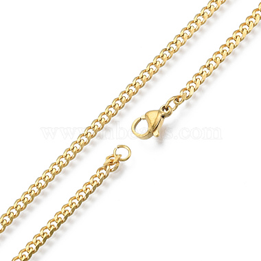 Men's 201 Stainless Steel Cuban Link Chain Necklace(NJEW-N050-A06-3-40G)-2