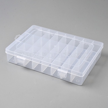 24 Grids Plastic Adjustable Dividers Storage Boxes with Hinged Lid(CON-WH0086-215)-1