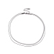 316 Stainless Steel Round Snake and Herringbone Chains Double Layer Necklace for Women Men(NJEW-C025-01P)-1