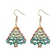 Glass Christmas Tree Dangle Earrings(EJEW-JE05260)-1