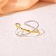 Two Tone 925 Sterling Silver Criss Cross Ring Adjustable Open X Ring Engagement Wedding Cuff Rings Band Finger Wrap Rings Minimalist Fashion Jewelry for Women(JR955A)-3
