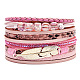 bracelets multi-rangs en cuir pu(BJEW-F352-02G-01)-1