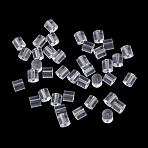 Plastic Ear Nuts, Column, Earring Backs, Clear, 3x3mm, Hole: 0.6mm(KY-G036-01)