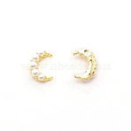Alloy Moon Cabochons, with Plastic Imitation Pearl Beads, for Nail Art Studs and Nail Art Decoartion Accessories, Golden, 10x7x3.6mm(MRMJ-WH0072-98A)