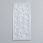 Silicone Molds, Resin Casting Molds, For UV Resin, Epoxy Resin Jewelry Making, Star, White, 175x75x5mm, Inner Size: 9~24x9~29mm(DIY-G017-B07)