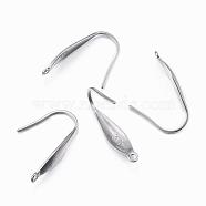 316 Surgical Stainless Steel Earring Hooks, Ear Wire, with Vertical Loop, Stainless Steel Color, 19.5x4.5x1mm, 18 Gauge, Hole: 1.2mm(STAS-H392-03P)