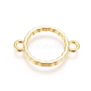 Zinc Alloy Links connectors, Open Back Bezel, For DIY UV Resin, Epoxy Resin, Pressed Flower Jewelry, Ring, Golden, 17x11.5x1.5mm, Hole: 1.5mm(PALLOY-E564-88G)