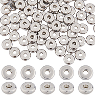 200Pcs 304 Stainless Steel Spacer Beads, Flat Round/Disc, Stainless Steel Color, 6x2mm, Hole: 2mm(STAS-SC0006-71)