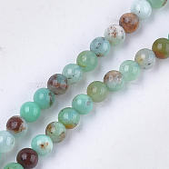 Natural Chrysoprase Beads Strands, Round, 4mm, Hole: 0.8mm, about 46~49pcs/strand, 7.6 inch(G-S333-4mm-037)