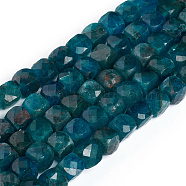 Natural Apatite Beads Strands, Faceted, Cube, 4~5x4~5x4~5mm, Hole: 0.7mm, about 72~76pcs/Strand, 15 inch(38cm)(G-E560-A07-4mm-A)