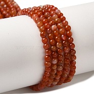 Natural South Red Agate Beads Strands, Round, 3~3.5mm, Hole: 0.6~0.7mm, about 120~150pcs/strand, 15.16~15.55''(38.5~39.5cm)(G-B090-A04-03)