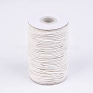Round Elastic Cord, with Fibre Outside and Rubber Inside, Beige, 2mm, about 76.55 yards(70m)/roll(EC-R032-2mm-70)