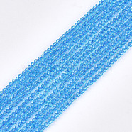 Synthetic Quartz Crystal Beads Strands, Dyed, Faceted, Star Cut Round Beads, Cornflower Blue, 2mm, Hole: 0.5mm, about 215pcs/strand, 14.7 inch(G-T119-05G)