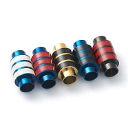 304 Stainless Steel Magnetic Clasps, Tube, Mixed Color, 20x7~10mm, Inner Diameter: 6mm(STAS-B009-03)