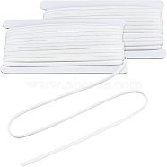 Polyester Elastic Cords, Flat, White, 5mm, about 10.94 Yards(10m)/Card(EC-WH0026-006C)