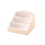 Wood Magazine Paper Rack Mini Model, Micro Landscape Dollhouse Accessories, Pretending Prop Decorations, White, 37x37x45mm(PW-WG0940A-01)