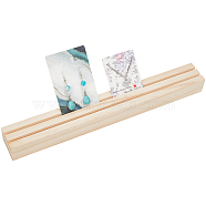 2 Slots Wood Jewelry Display Chassis, for Finger Rings, Earring Cards Display Holder, Rectangle, BurlyWood, 31x4.05x2.9cm, Slot: 0.4cm(ODIS-WH0001-41)