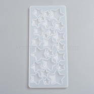 Silicone Molds, Resin Casting Molds, For UV Resin, Epoxy Resin Jewelry Making, Star, White, 175x75x5mm, Inner Size: 9~24x9~29mm(DIY-G017-B07)