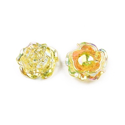 Transparent ABS Plastic Cabochons, Flower, Champagne Yellow, 19.5x7.5mm(KY-G019-03J)