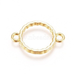 Zinc Alloy Links connectors, Open Back Bezel, For DIY UV Resin, Epoxy Resin, Pressed Flower Jewelry, Ring, Golden, 17x11.5x1.5mm, Hole: 1.5mm(PALLOY-E564-88G)