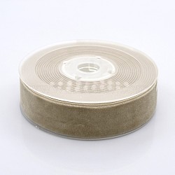 Polyester Velvet Ribbon for Gift Packing and Festival Decoration, Tan, 1 inch(26mm), about 25yards/roll(22.86m/roll)(SRIB-M001-26mm-836)