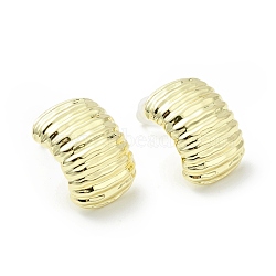 Alloy Curved Rectangle Stud Earrings with 925 Sterling Silver Pins for Women, Golden, 17x12x6.5mm, Pin: 0.7mm(EJEW-G310-07G)