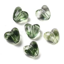 Transparent Acrylic Beads, Heart, Dark Slate Gray, 9.6x10.5x7mm, Hole: 1.8mm, about 1120pcs/500g(OACR-A021-11E)