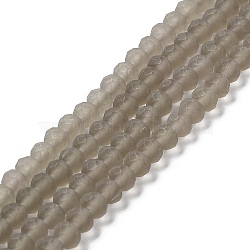 Transparent Glass Beads Strands, Faceted, Frosted, Rondelle, Light Grey, 8mm, Hole: 1mm(X1-EGLA-A034-T8mm-MD16)