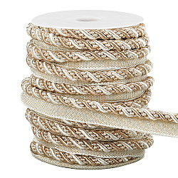 WADORN 1 Bundle Polyester Twist Lip Cord Trim, Upholstery Trim Edge Sewing Piping Cord for Curtain Sofa Decoration, Floral White, 17mm, about 13.67 yards(12.5m)/bundle(SRIB-WR0001-10B)