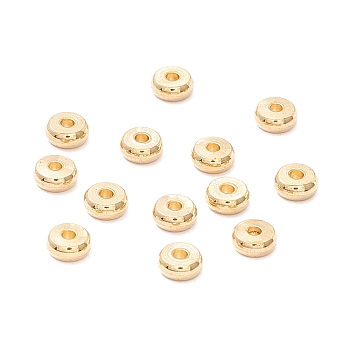 202 Stainless Steel Beads, Disc/Flat Round, Real 18K Gold Plated, 5x2mm, Hole: 1.5mm